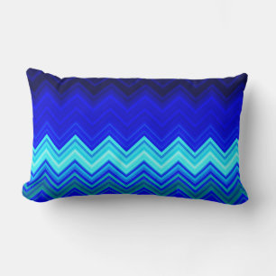 Cojín Lumbar Tonos De Chevron Azul