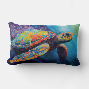 Cojín Lumbar Tortuga marina acuarela