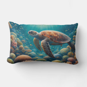 Cojín Lumbar Tortuga marina y coral