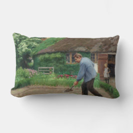 Cojín Lumbar Trabajo nocturno en el jardín (por H.A. Brendekild
