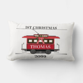 Cojín Lumbar Tram Trolley Streetcar Primer Navidades Keepsake