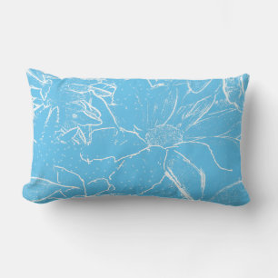 Cojín Lumbar Transparencia del paquete blanco floral -azul