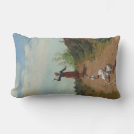 Cojín Lumbar Trayendo a casa el rebaño de ganeses (de Paul Peel