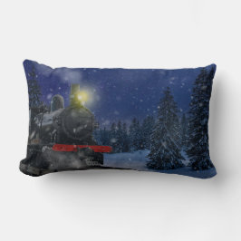 Cojín Lumbar Tren de Navidad en la nieve