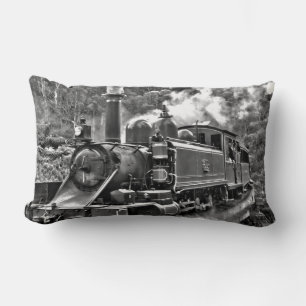 Cojín Lumbar Tren de vapor del patrimonio blanco y negro