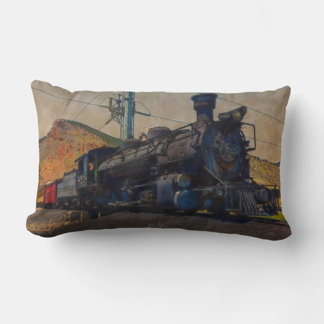 Cojín Lumbar Tren de vapor en pista (Anverso)
