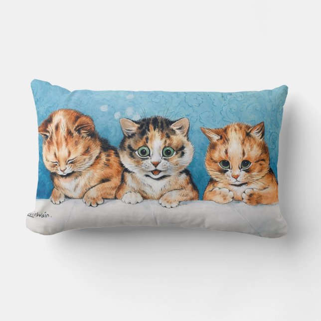 Cojín Lumbar Tres gatitos, gato, Louis Wain (Anverso)