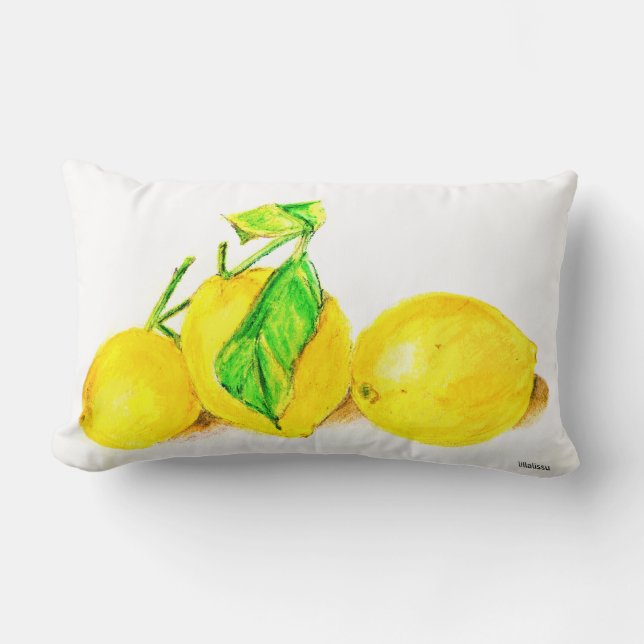 Cojín Lumbar tres limones (Anverso)