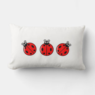 Cojín Lumbar Tres pequeños Ladybugs - Pillow Lumbar 13" x 21"