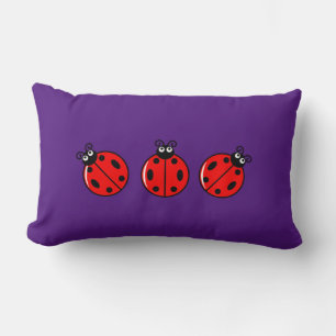 Cojín Lumbar Tres pequeños Ladybugs - Pillow Lumbar 13" x 21"
