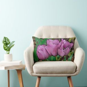 COJÍN LUMBAR "TRES TULIPS MAUVE" LUMBAR PILLOW