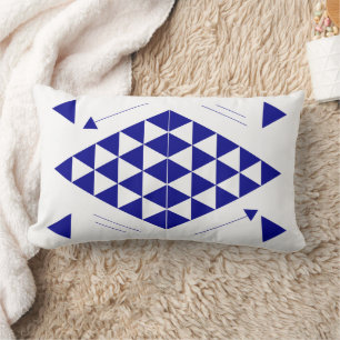 Cojín Lumbar Triángulos geométricos azules