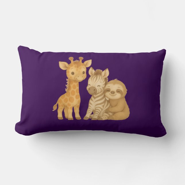 Cojín Lumbar "Trio of Friends" Throw Pillow (Anverso)