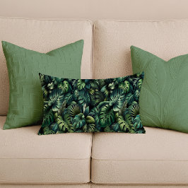 Cojín Lumbar Tropical Monstera Botánico Verde Lumbar de la Jung