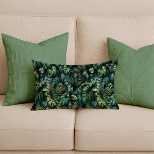 Cojín Lumbar Tropical Monstera Botánico Verde Lumbar de la Jung
