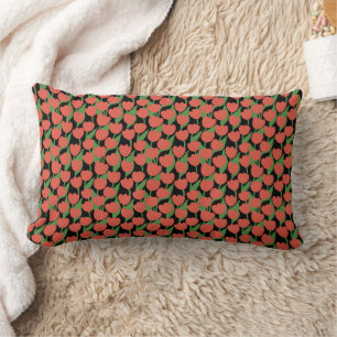 Cojín Lumbar Tulipanes rojos retro, de diseño