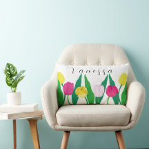 Tulipanes Rosa Amarillo Purpura Verde Moderno Pers