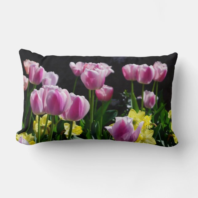 Cojín Lumbar Tulipanes y Daffodils (Anverso)