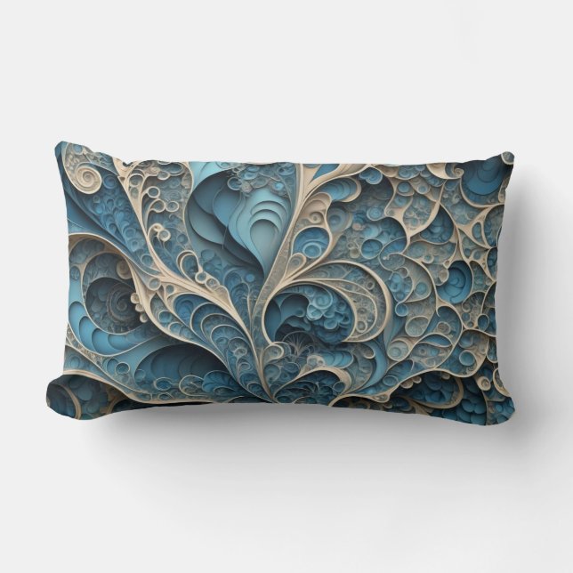 Cojín Lumbar Turquoise Filigree (Anverso)