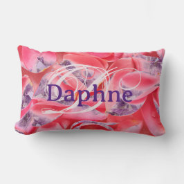 Cojín Lumbar Typografía Elegante Floral Moderno Monograma Nombr