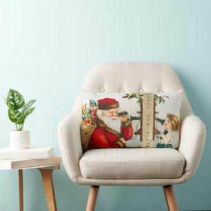 Cojín Lumbar Un alegre Santa Claus navideño de Ellen Clapsaddle