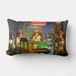 Cojín Lumbar Un amigo que necesita perros jugando al póquer