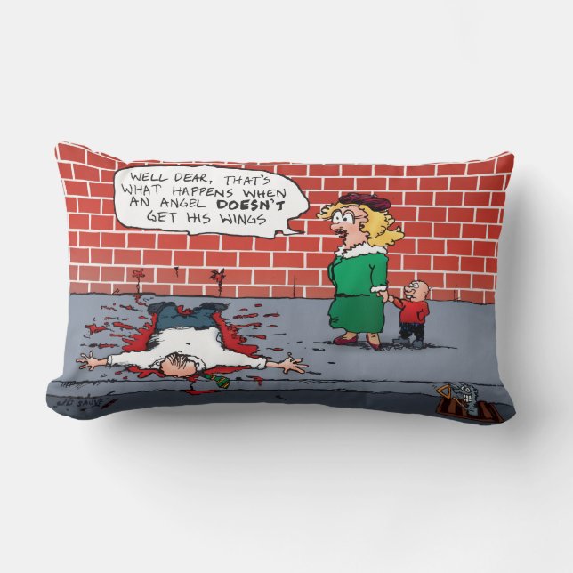 Cojín Lumbar Un ángel no recibe sus navidades (Anverso)