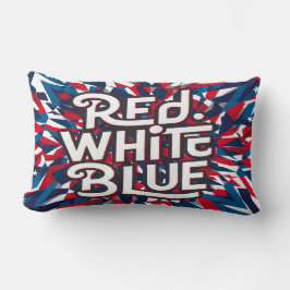 Cojín Lumbar Un diseño lúdico de la bandera estadounidense