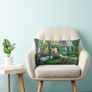 Cojín Lumbar Un jardín, Gartenbild de August Macke, Arte Vintag