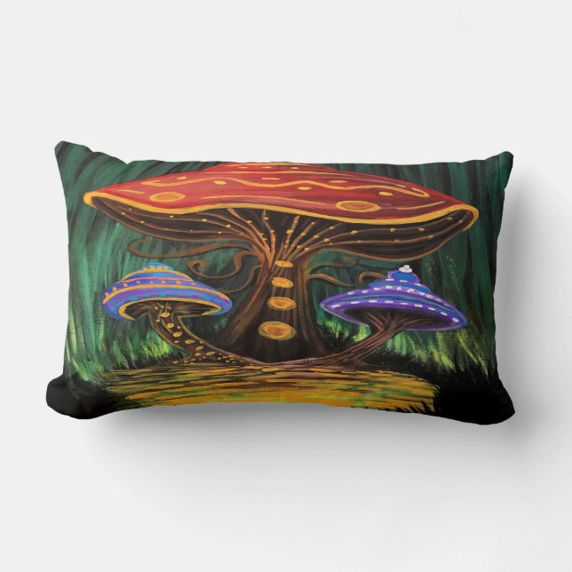 Cojín Lumbar Un mundo de hongos (Anverso)