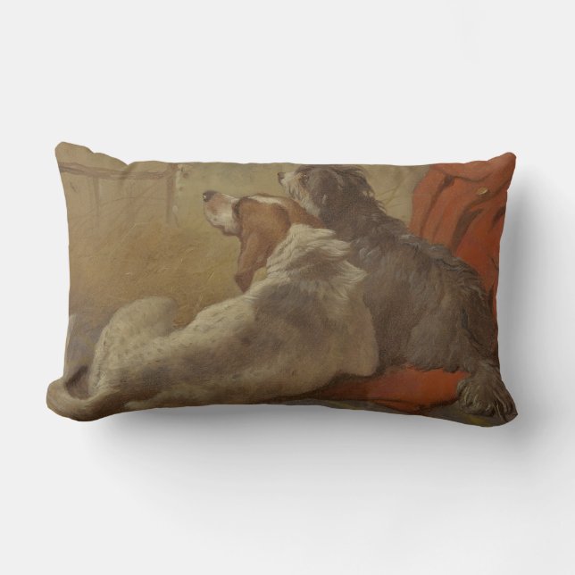 Cojín Lumbar Un perro y un collie con barba (dos perros) (anima (Anverso)