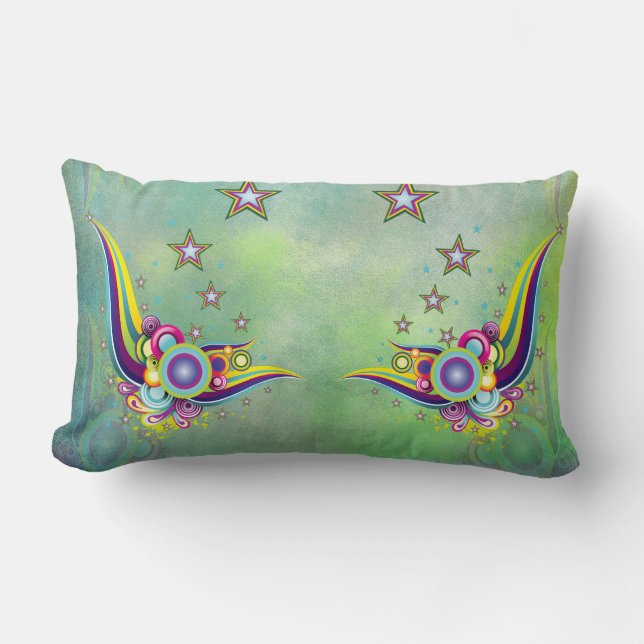 Cojín Lumbar Un sorprendente resumen acuamarino (Anverso)