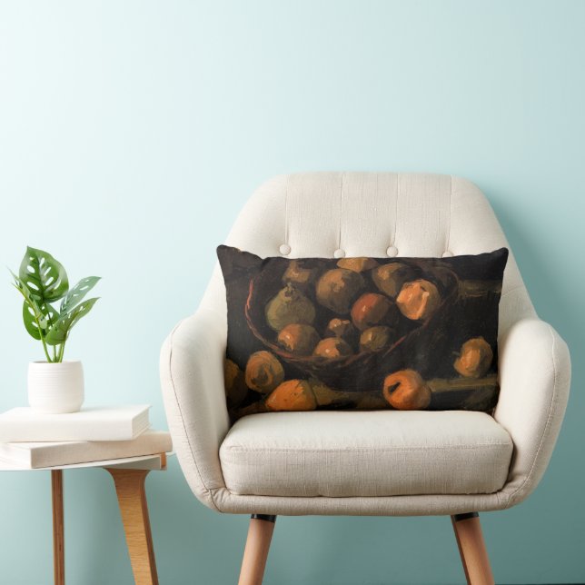 Cojín Lumbar Una canasta de manzanas por Vincent van Gogh (Silla)