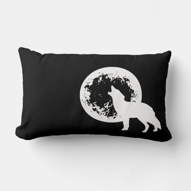 Cojín Lumbar Una luna del lobo (Anverso)