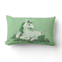 Unicornio verde lindo del trébol