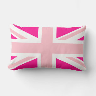 Cojín Lumbar Union Jack Rosa Profundo