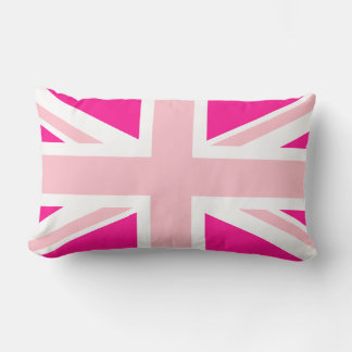 Cojín Lumbar Union Jack Rosa Profundo