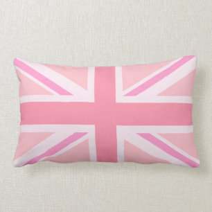 Cojín Lumbar Union Jack rosado/bandera