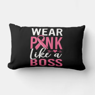 Cojín Lumbar Usa Rosa Como Un Jefe Chica De Concienciación Sobr