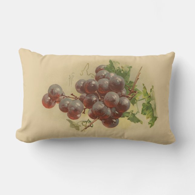 Cojín Lumbar Uvas del vintage (Anverso)