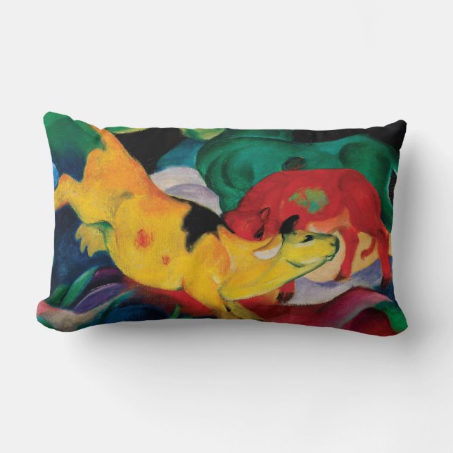 Cojín Lumbar Vaca amarilla de Franz Marc (Anverso)