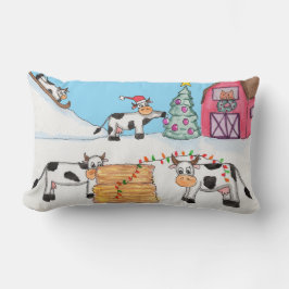 Cojín Lumbar Vacas de Navidad