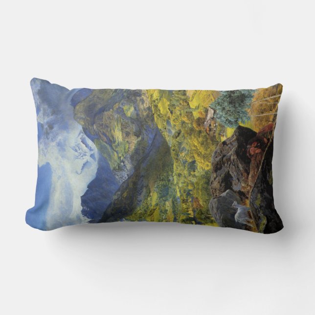 Cojín Lumbar Val d'Aosta (majestuoso paisaje alpino italiano) (Anverso)