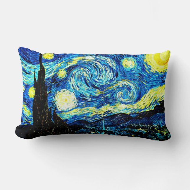 Cojín Lumbar Van Gogh - Noche Starry (Anverso)