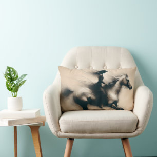 Cojín Lumbar Vaquera montando un caballo, gallina de la vaca oc