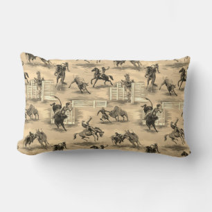 Cojín Lumbar Vaquero de Rodeo Occidental Retro Vintage