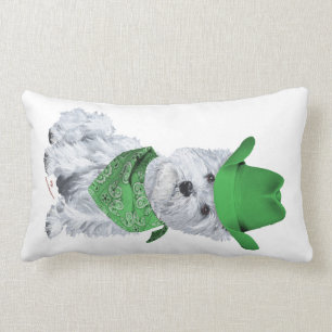 Cojín Lumbar Vaquero de Westie en verde