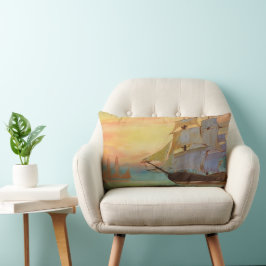 Cojín Lumbar Vela Ships Pillow, obra de arte original presentad