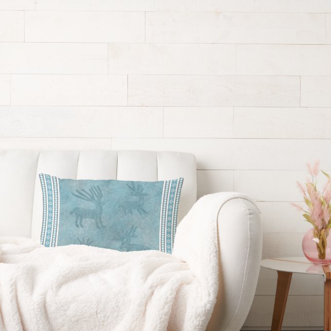 Cojín Lumbar Venado de invierno del suroeste, copos de nieve, p (Sofá)