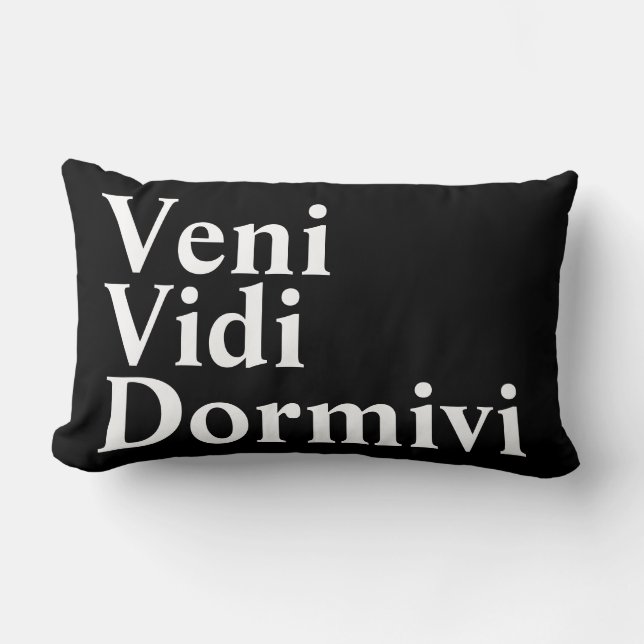 Cojín Lumbar Veni Vidi Dormivi vine vi dormí (Anverso)